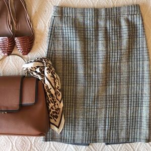 J.crew Gray plaid pencil skirt